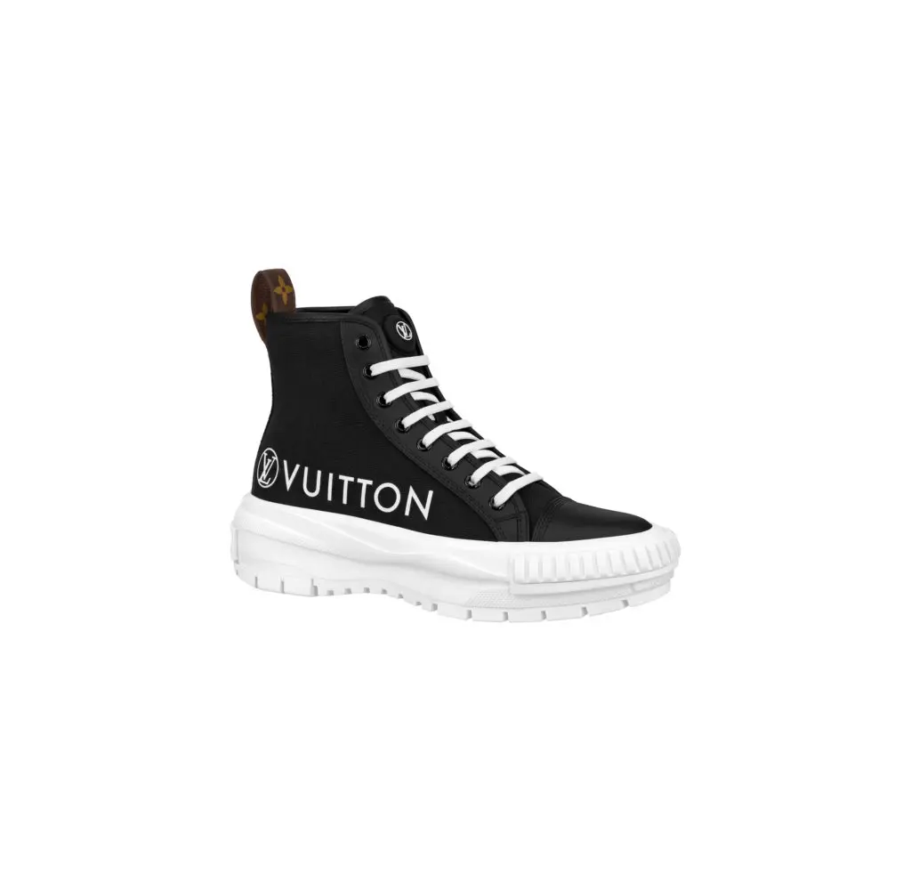 Louis Vuitton's LV Squad high-rise sneaker in cotton canvas and leather (Photo courtesy of Louis Vuitton)
