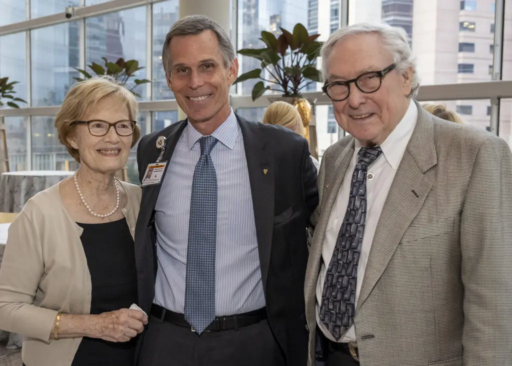 Rachel Frazier, Dr. Joseph Rogers, Dr. O.H. 'Bud' Frazier at the Texas Heart Institute event honoring the pioneering heart surgeon. (Photo courtesy of Joe Brewton, THI)