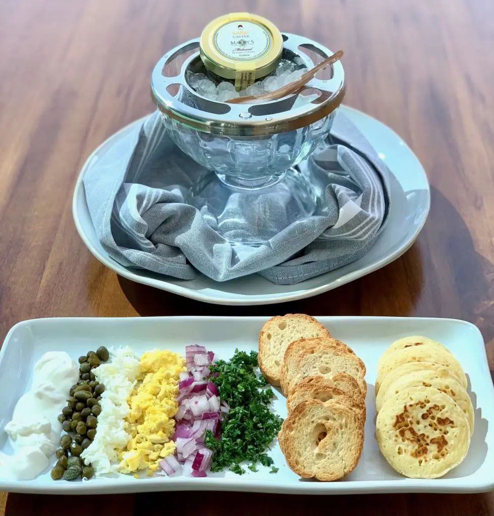 Liberty Kitchen & Oysterette caviar service (Photo by Justin Yoakum)