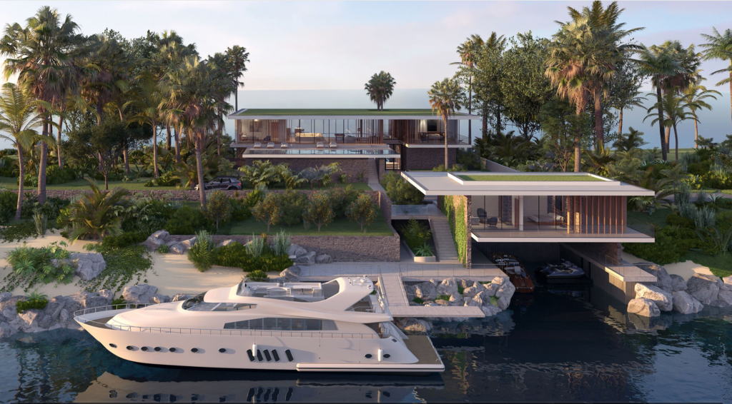 The Beach Front Yacht Villas offer some of the most unique beachfront real estate in the world.