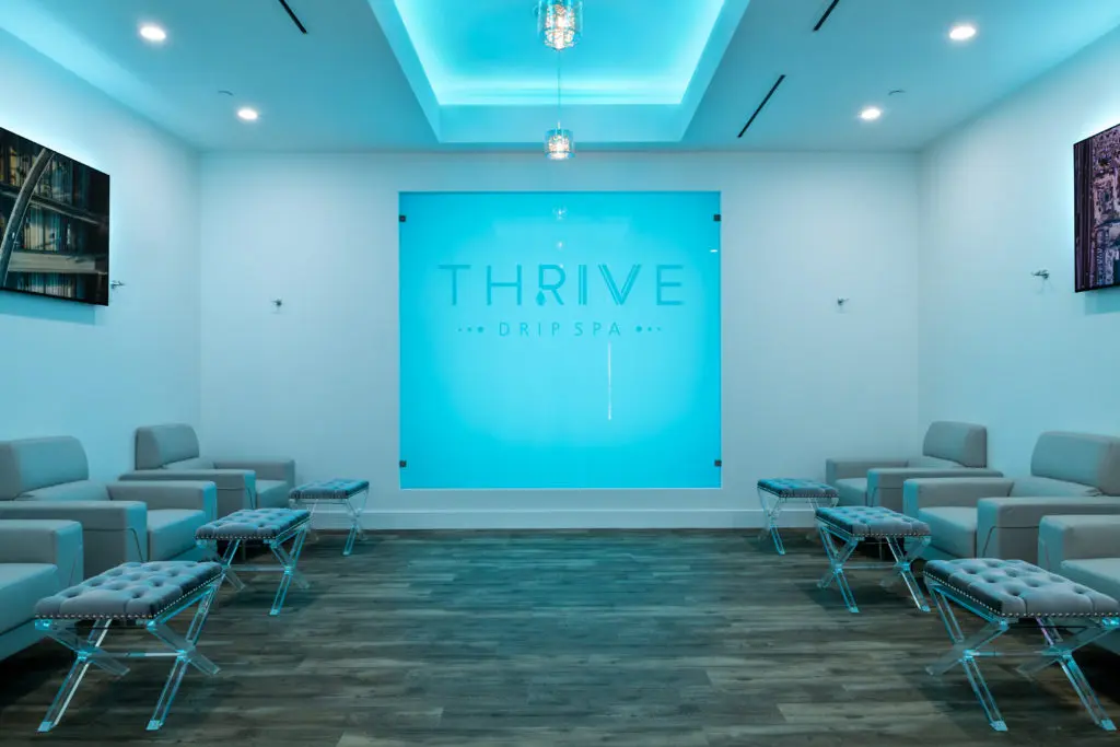 Relax in the Thrive Drip Lounge during treatments. 