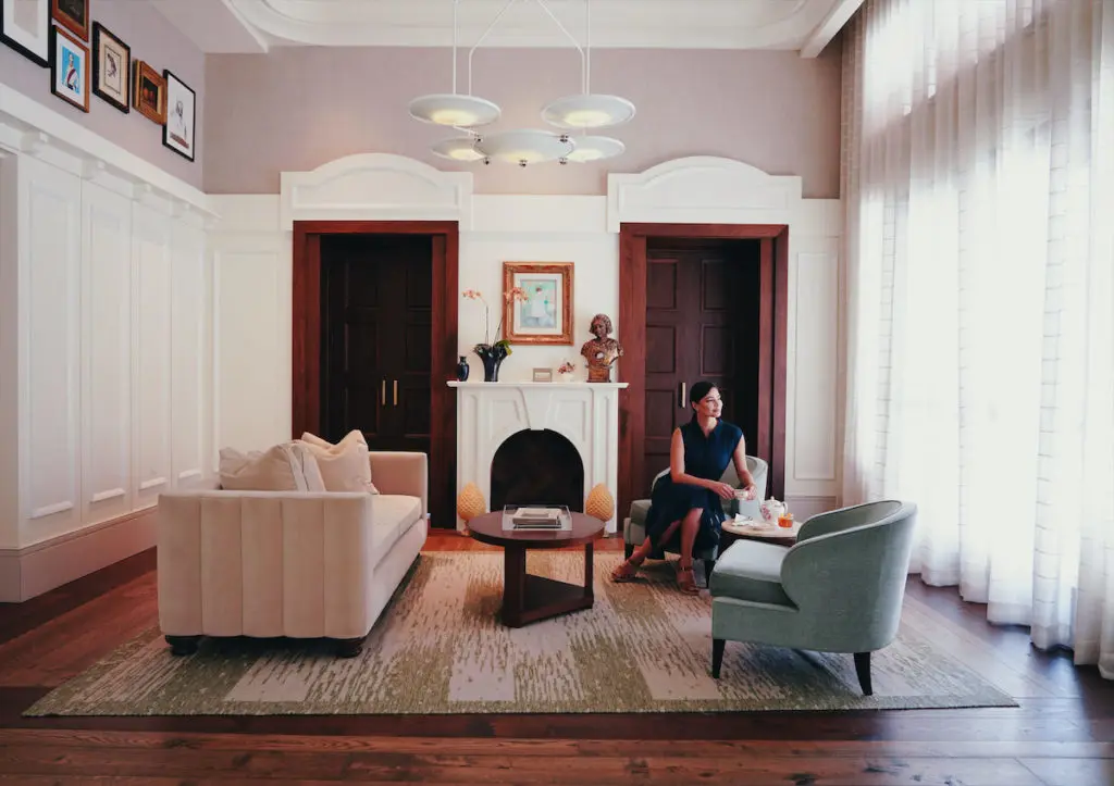Afternoon Tea takes place in the library at Perry Lane Hotel. 