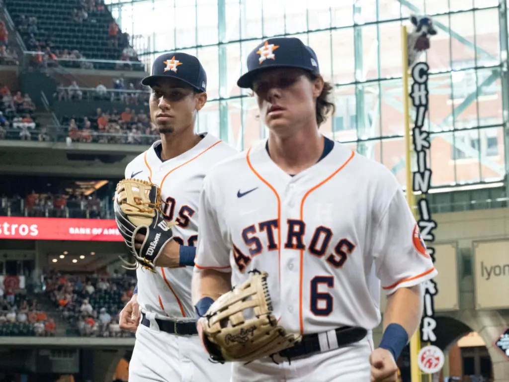 Taylor Jones and Jake Meyers are two of the young players who've been pressed into duty by the Astros' injuries. (Photo by F. Carter Smith)