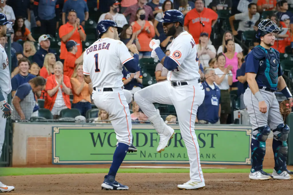 Yordan Alvarez and Carlos Correa both know how to make the Astros' offense fun. (Photo by F. Carter Smith)