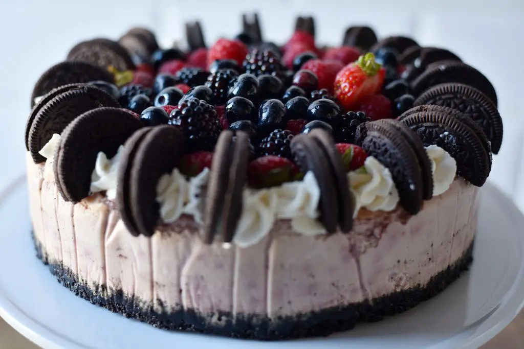 Val's Cheesecakes shares the recipe for this Berry Oreo Cheesecake.