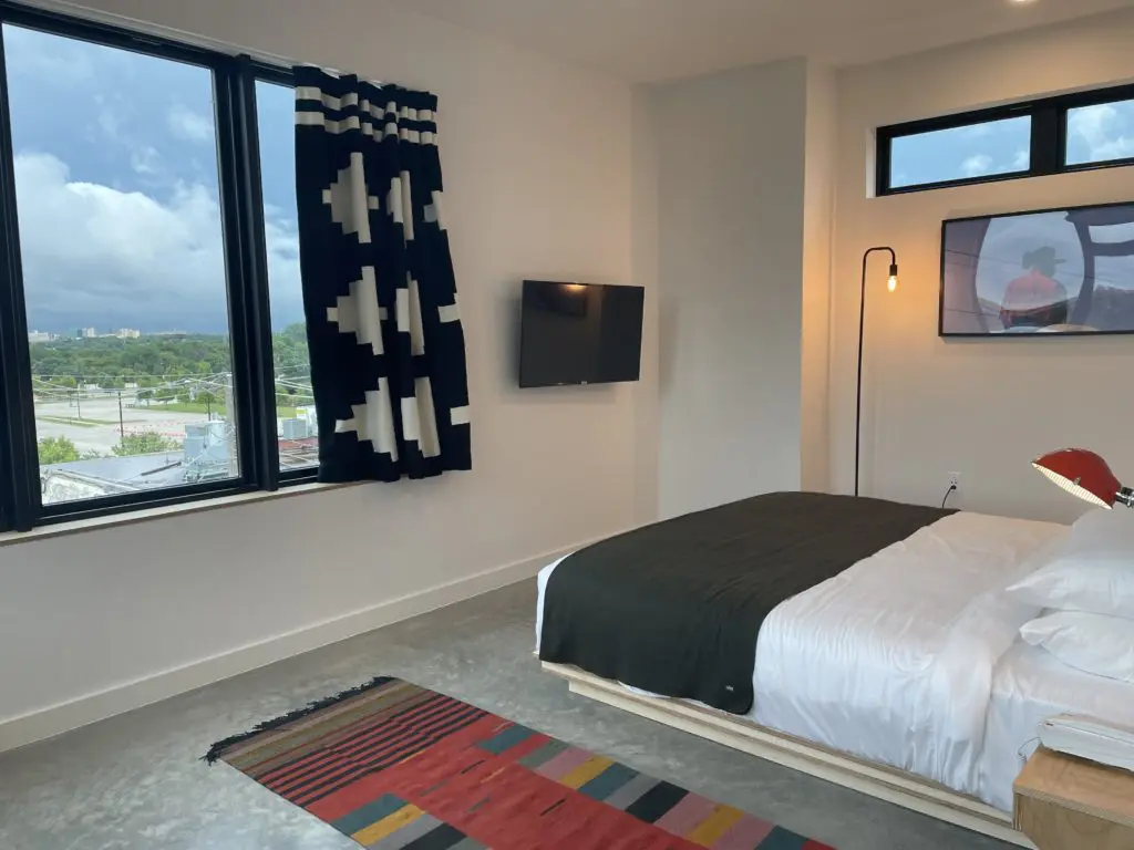 A king room with a view at Hotel Dryce. Photo by Courtney Dabney.