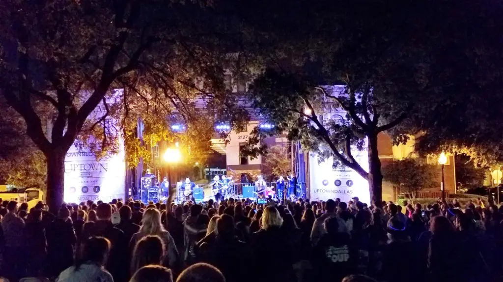 Uptown Dallas Inc.'s annual Block Party includes live music, games, and food vendors. 