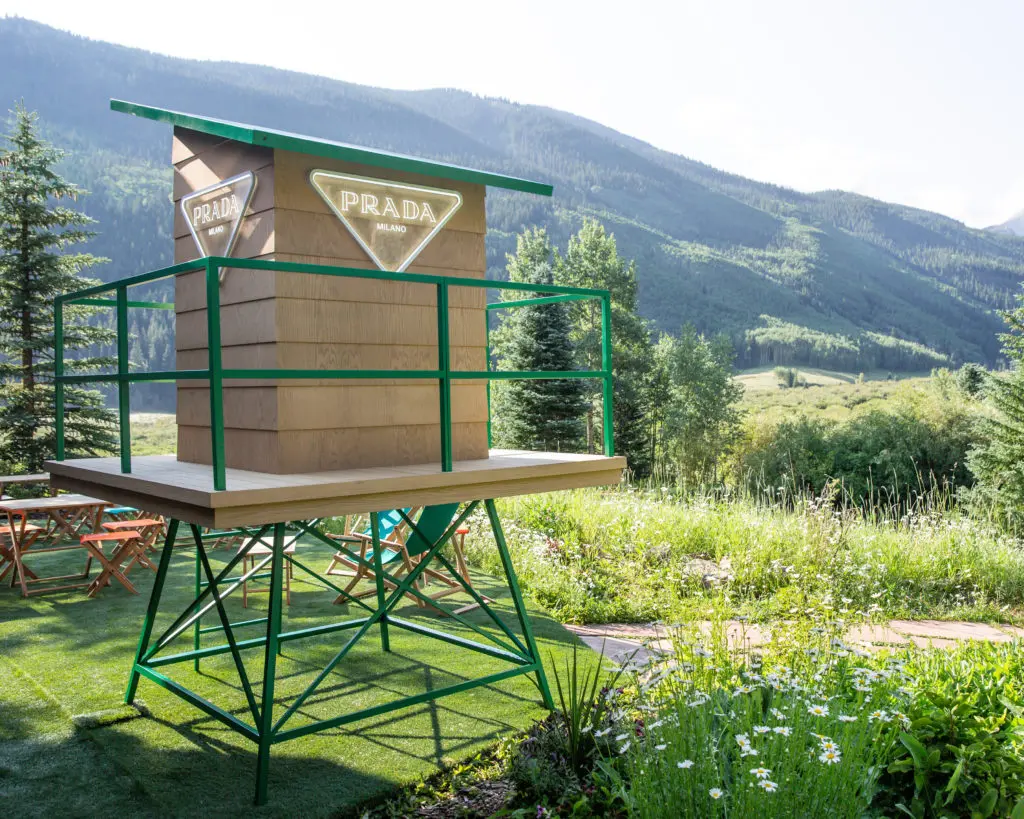 A vignette from Aspen's Prada Outdoor Mountain opening (photo courtesy of BFA/Matteo Prandoni)