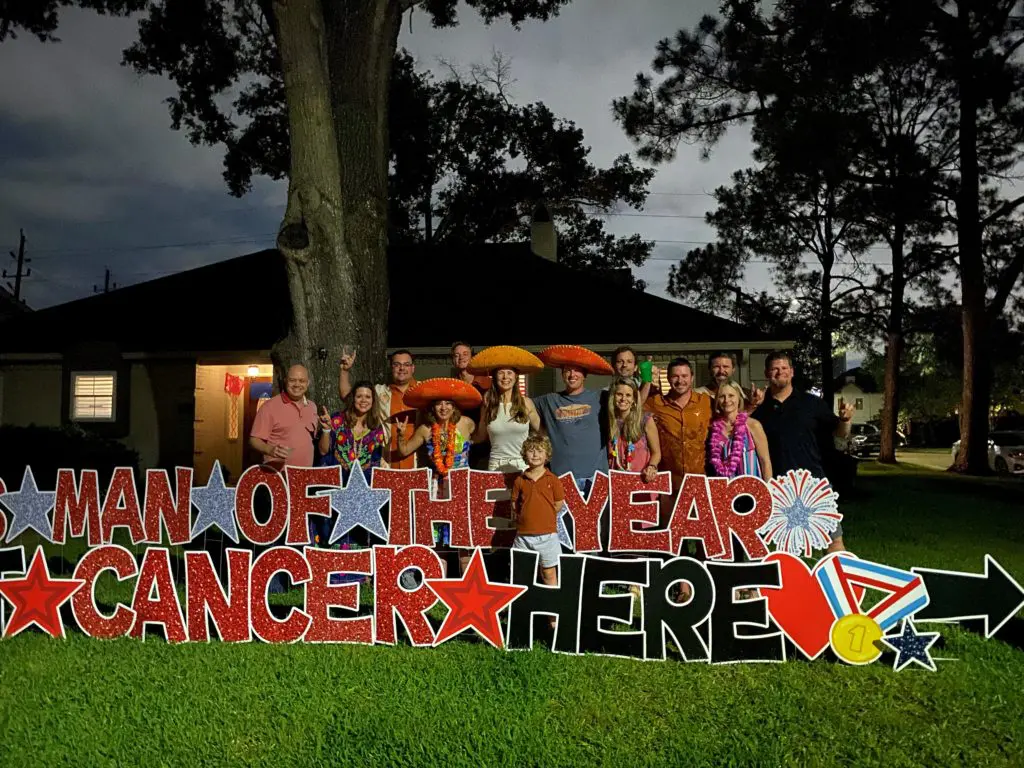 LLS Man of the Year honoree Nick Conway with his Team Orange adding glitz and orange sombreros to the party.