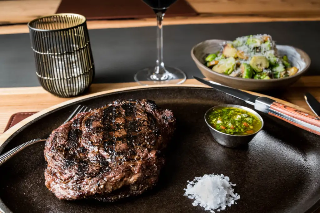 Toro Toro's steak with chimichurri.