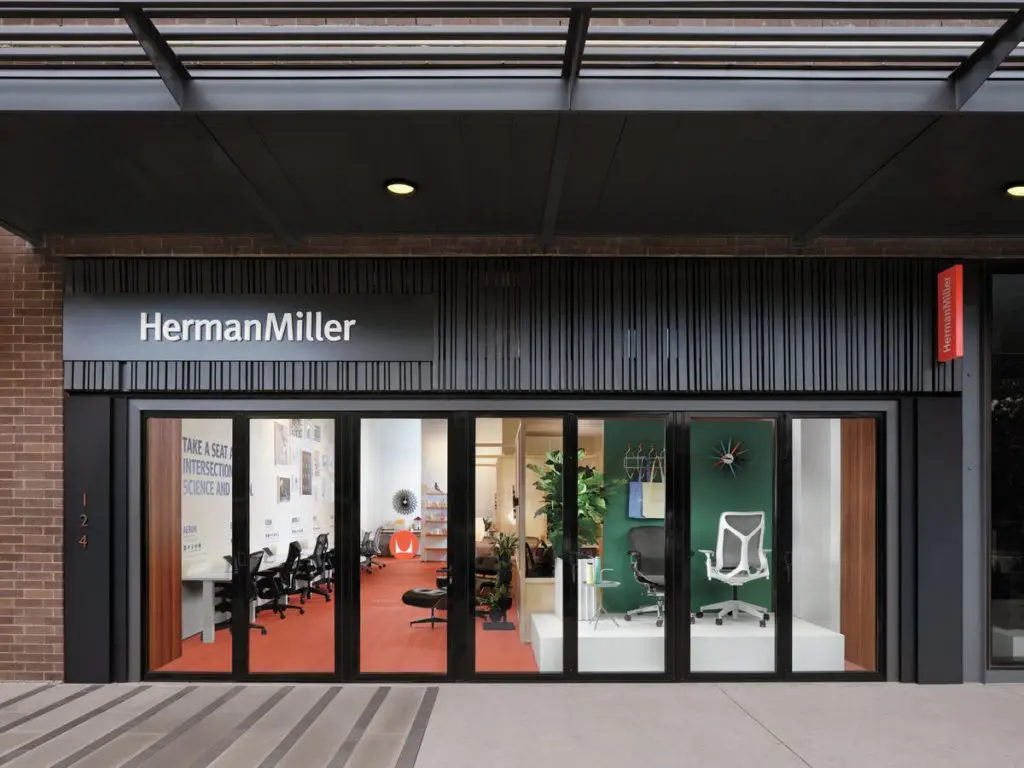 A rendering of the Herman Miller showroom storefront along Knox Street. (courtesy)