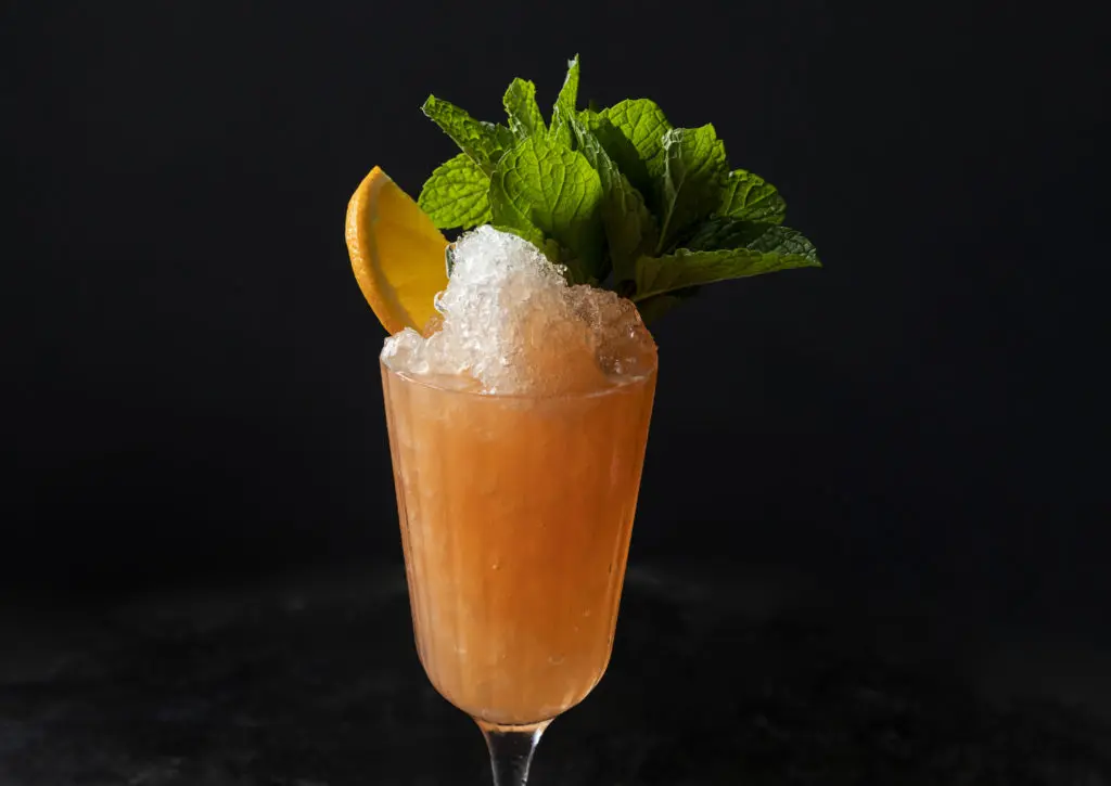 Georgia James Tavern's High Horse cocktail: dry gin, lemon, orange, peach, vanilla, amaro. (Photo by Julie Soefer)