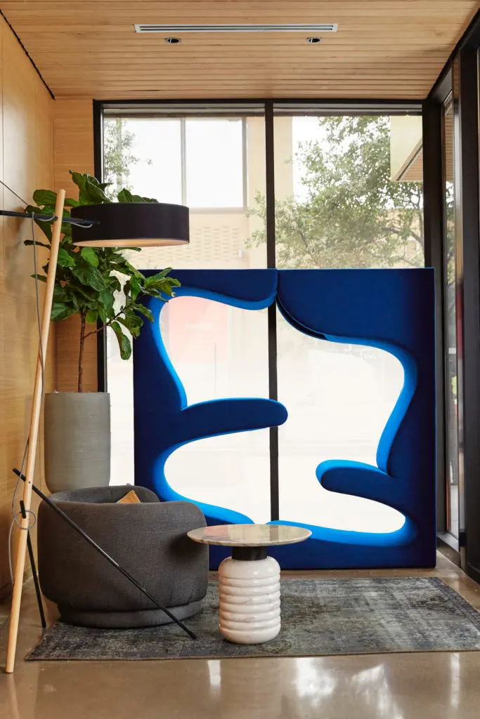 Living Tower by Verner Panton, from Vitra. Chair, table, and floor lamp, all from The Future Perfect. (Photo by Max Kutz)