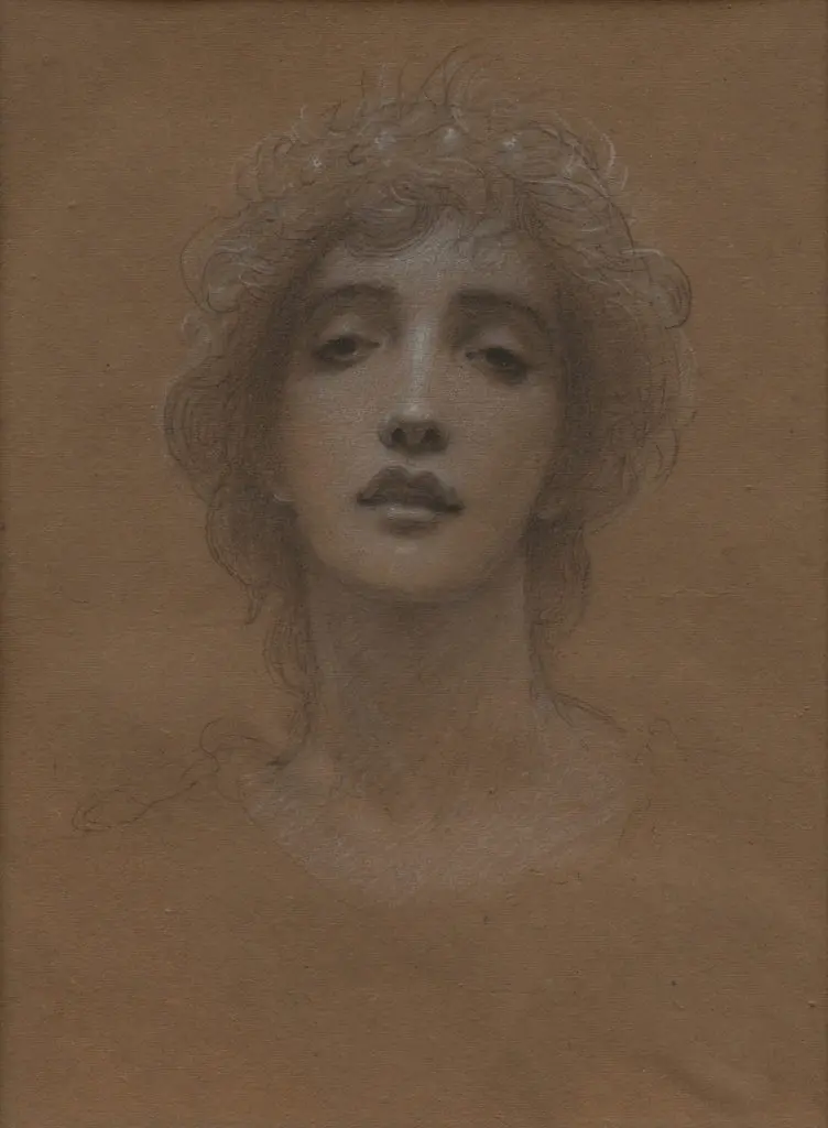 382 Adolf Hiremy-Hirschl's "Head of a Young Woman," 1890s