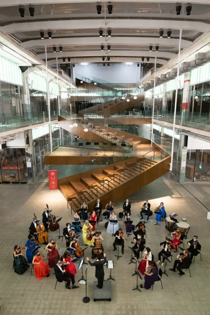 ROCO gives the inaugural performance at POST Houston in the Z-Atrium. (Photo by Daniel Ortiz)