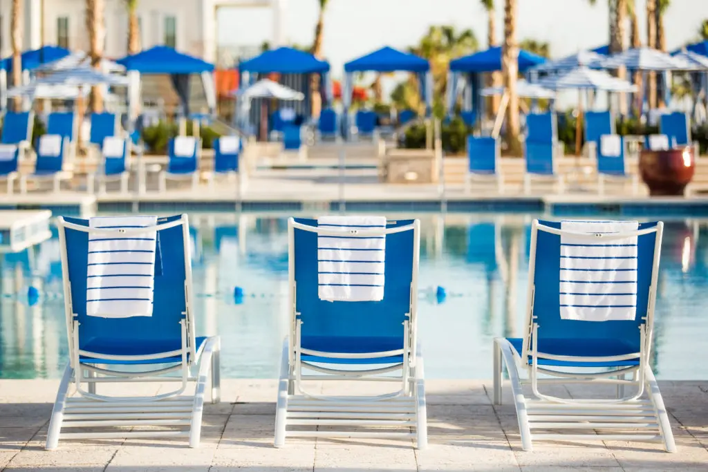 Take a seat poolside at The Beach Club or reserve a cabana for the day. (Photo The Charleston Harbor Resort & Marina)