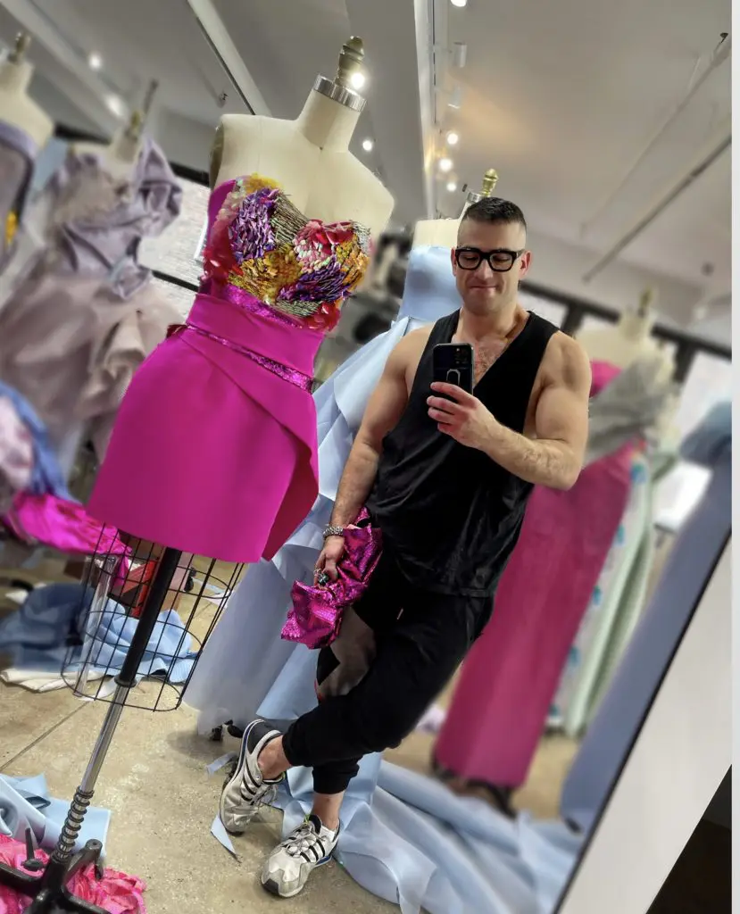 Rubin Singer constructs a mini-dress with jeweled bodice. (Photo courtesy of Rubin Singer)