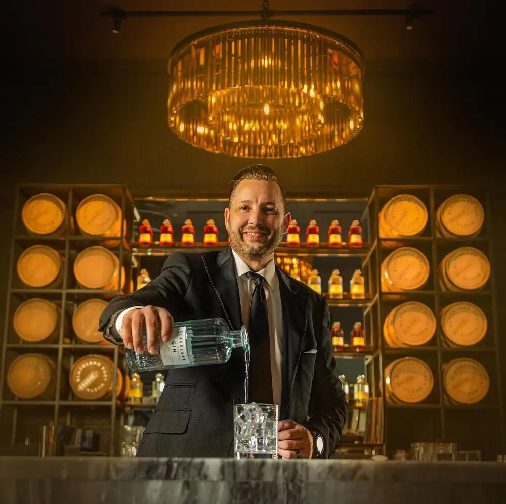 Markus Kypreos pours his fabulous gin at the cocktail bar inside Blackland Distillery.