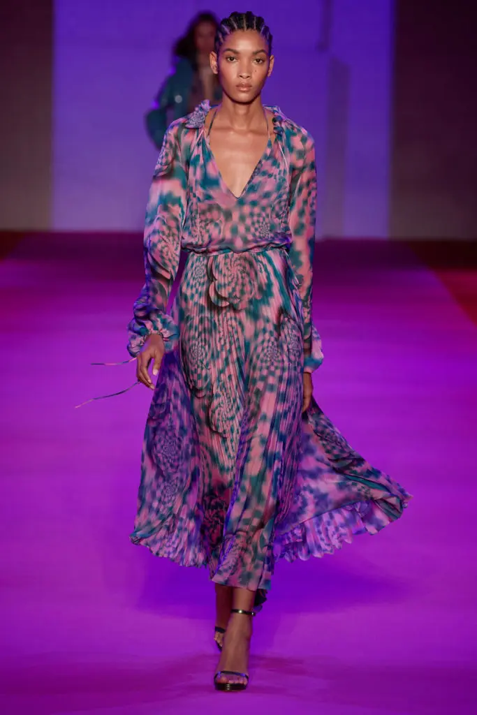 Brandon Maxwell print dress. (Photo by Greg Kessler courtesy of Brandon Maxwell)