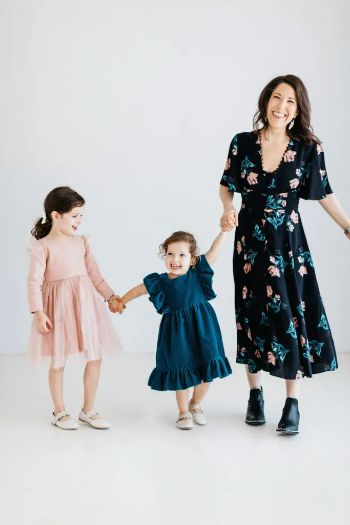 Cuteheads founder/designer Esther Freedman with her daughters, Naomi and Tova.