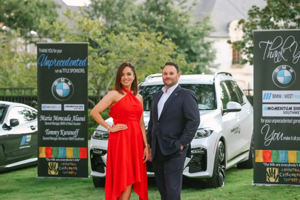 Maria Moncada Alaoui, Tommy Kuranoff at the Houston Children's Charity kickoff party at the home of Frances & Tony Buzbee. (Photo by Johnny Than, CatchLightGroup.com)