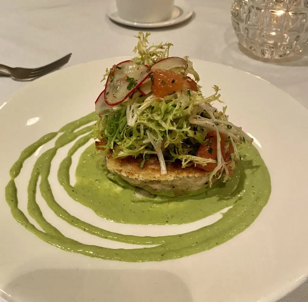 The jumbo lump crab cake is a great place to start at Dakota's Steakhouse. (Photo by Megan Ziots)
