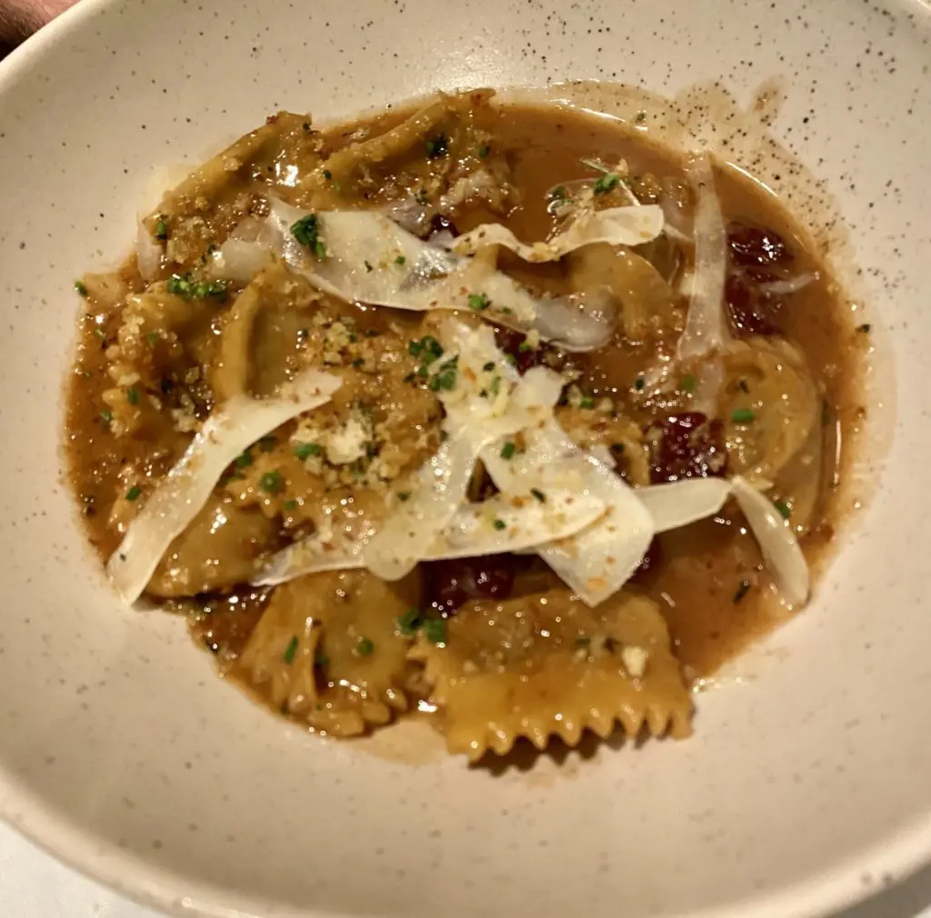 A favorite entree of the night at Dakota's was the short rib agnolotti. (Photo by Megan Ziots)