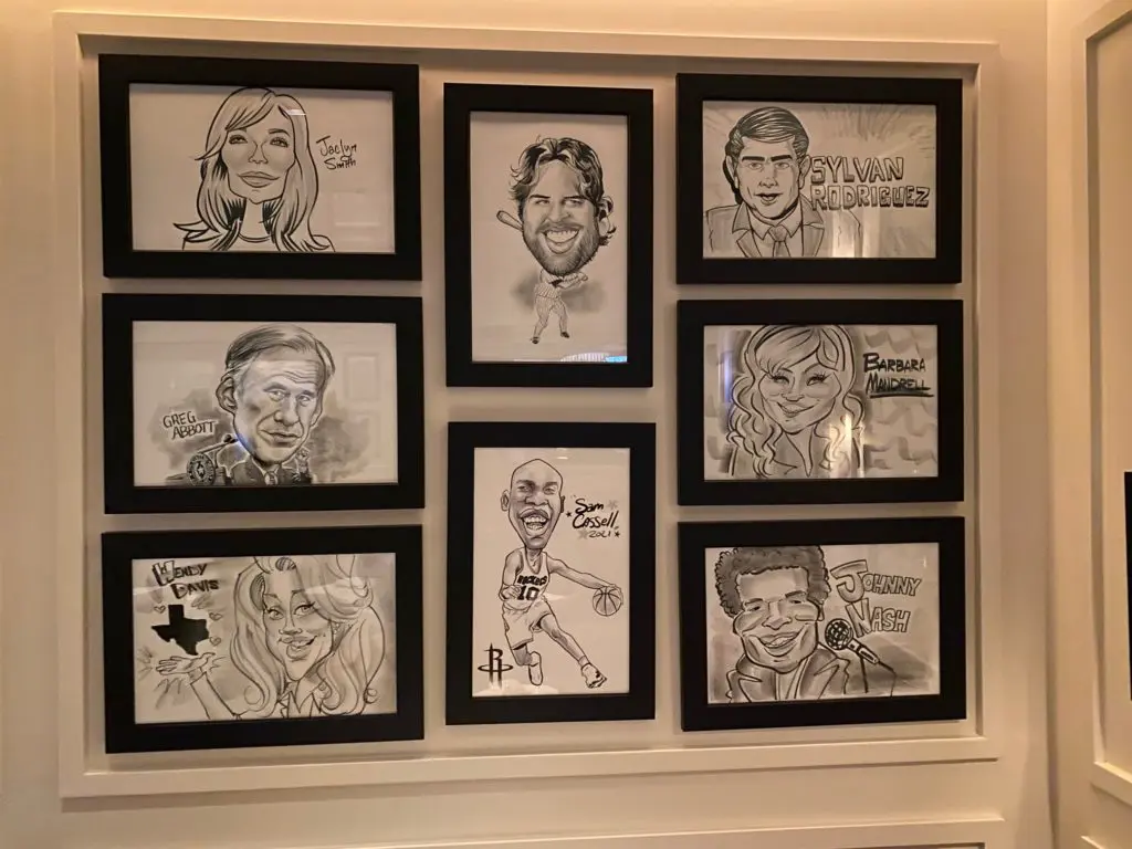 We are sure that Governor Rick Perry will be pleased with this likeness on the walls of the Palm Restaurant in downtown Houston. (Photo by Shelby Hodge)