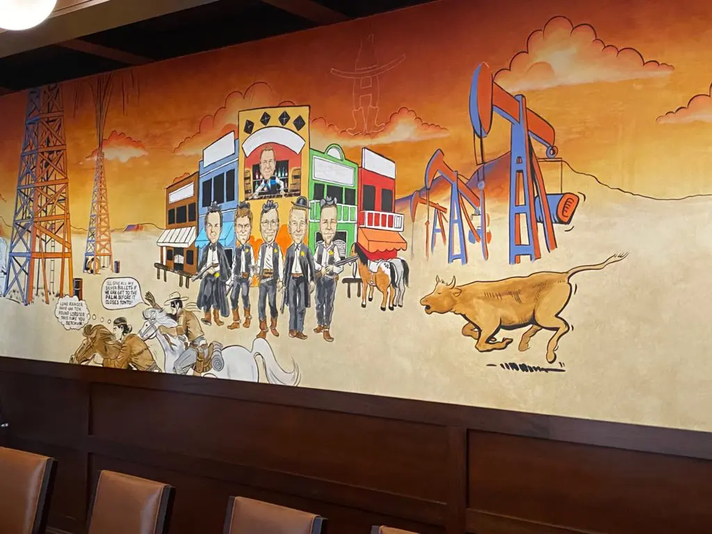 A Bush family mural in the 41 private dining room the Palm Restaurant. (Photo by Shelby Hodge)