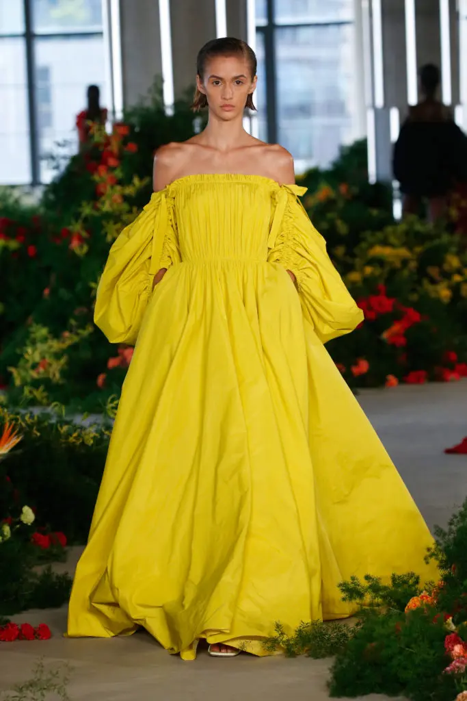 Jason Wu yellow strapless gown with long sleeves. (Photo courtesy of Jason Wu)