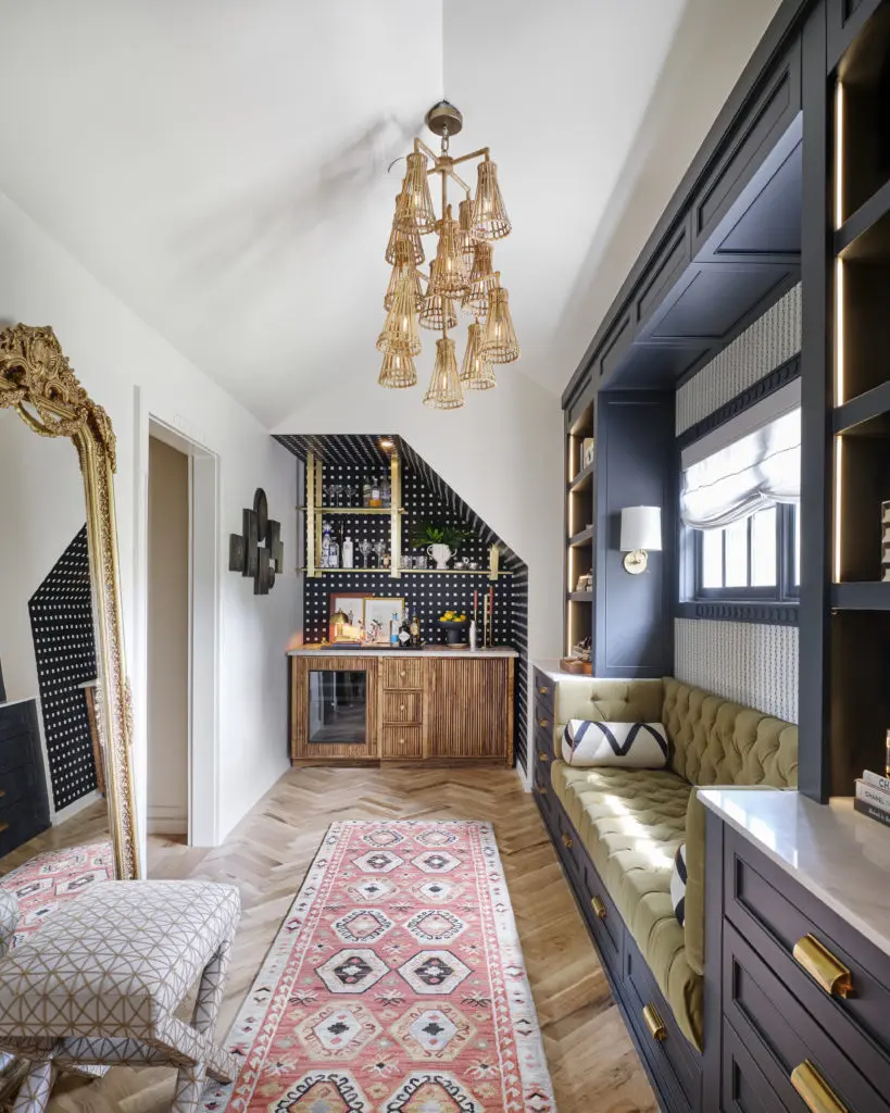 A travel-inspired dressing area by Burkle Creative. (Photo by Stephen Karlisch)