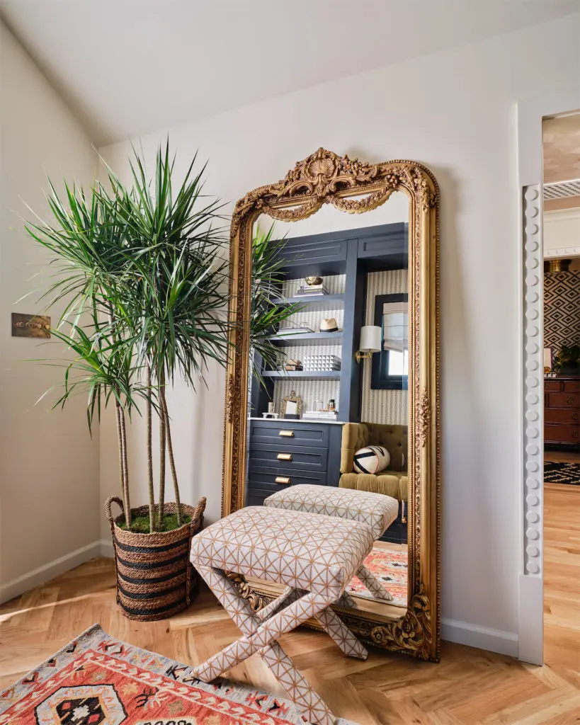 A travel-inspired dressing area by Burkle Creative. (Photo by Stephen Karlisch)
