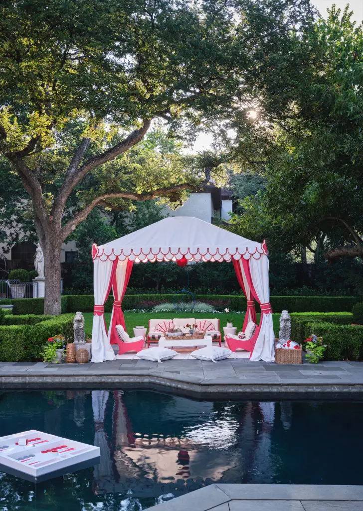A sophisticated outdoor terrace and pool deck by Robin Henry Studio (Photo by Stephen Karlisch)