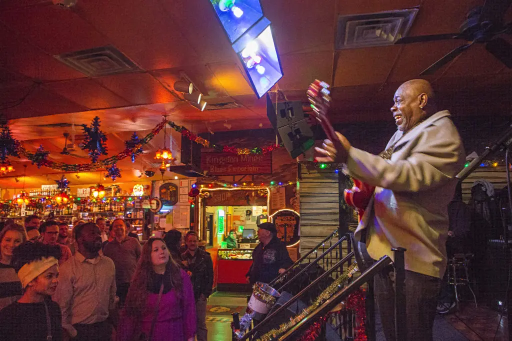Blues musician Lurrie Bell plays at Kingston Mines in Chicago, IL. Photo by Kevin J. Miyazaki/Redux