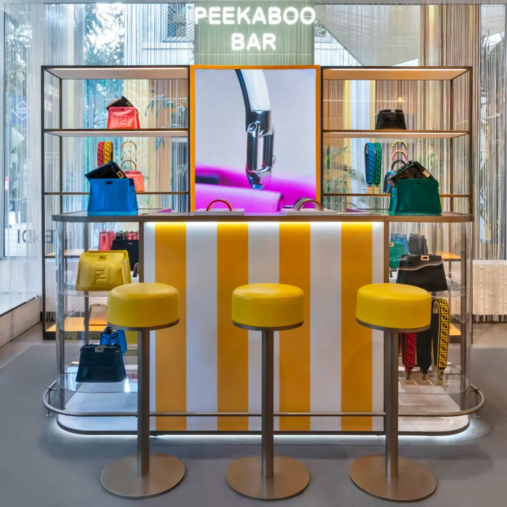 FENDI's Peekaboo Bar in the Galleria boutique offers fans the opportunity to customize their own mini Peekaboo. (Photo courtesy of FENDI)