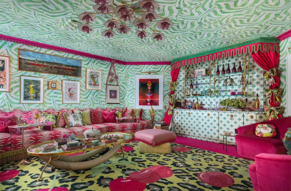A spectacular media room by Creative Tonic Design by Courtnay Tartt (Photo by Stephen Karlisch)