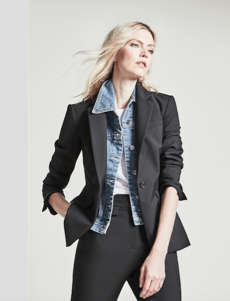 Veronica Beard Slate Dickey Jacket with detachable denim insert. (Photo courtesy of Veronica Beard)