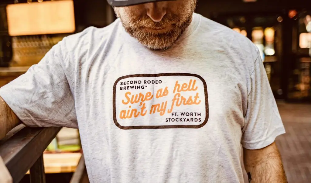 Jason Boso models one of his clever t-shirts.