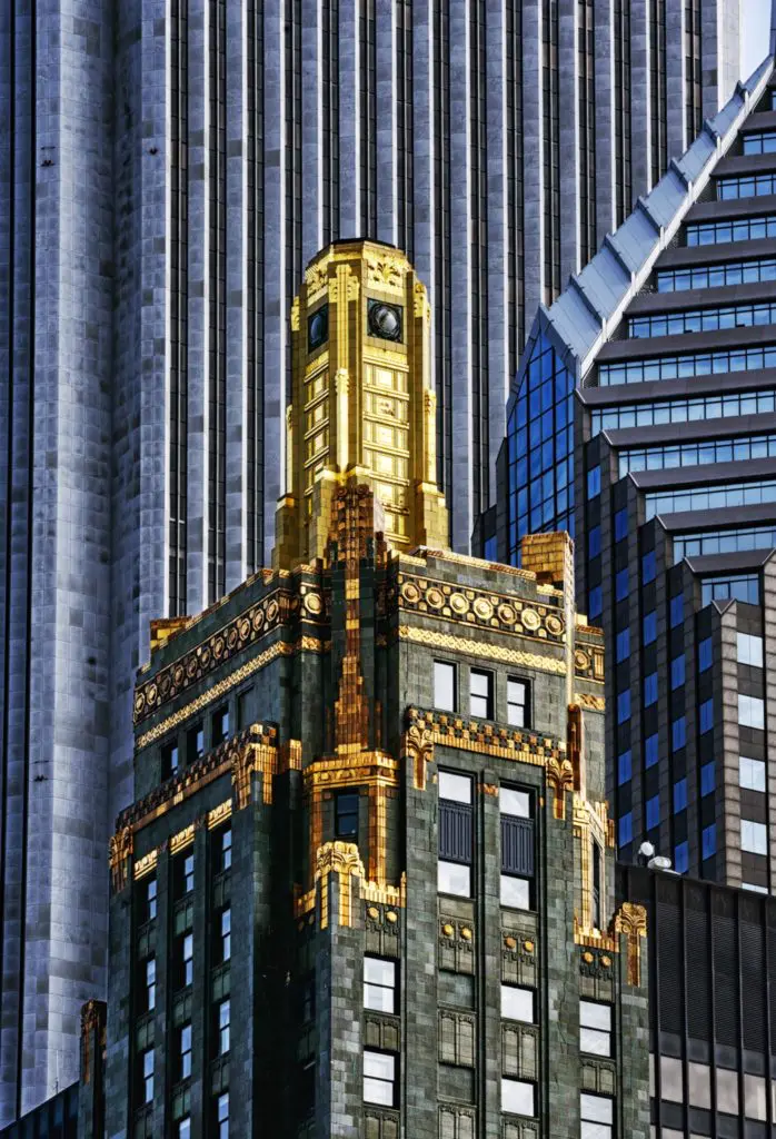 The historic gold capped Carbide and Carbon building is now open to the new Pendry Chicago hotel.