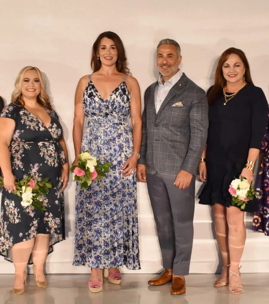 Community models Rikki Speck, Michelle Little, Lonny Soza, Carol Durkee take the runway at The Woodlands Waterway Marriott for a virtual fashion show. 