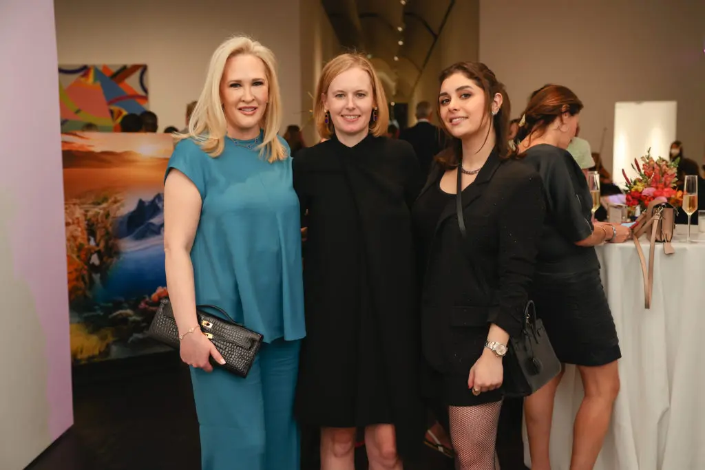 Kelly Silburs, Madeline Kelly, Mirel Baysal at the De Beers Jewellers celebration of its Reflections of Nature collection at The Menil Collection. (Photo by Johnny Than)