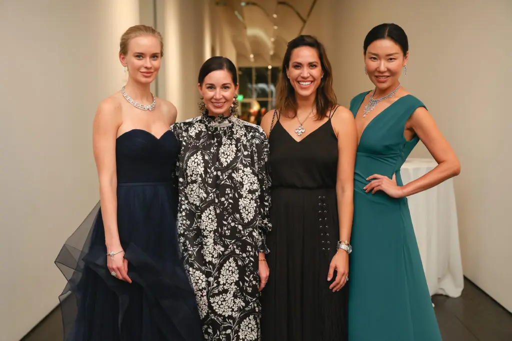 Chelsea Wenner, Natalie Laskowski at the De Beers Jewellers celebration of its Reflections of Nature collection at The Menil Collection. (Photo by Johnny Than)