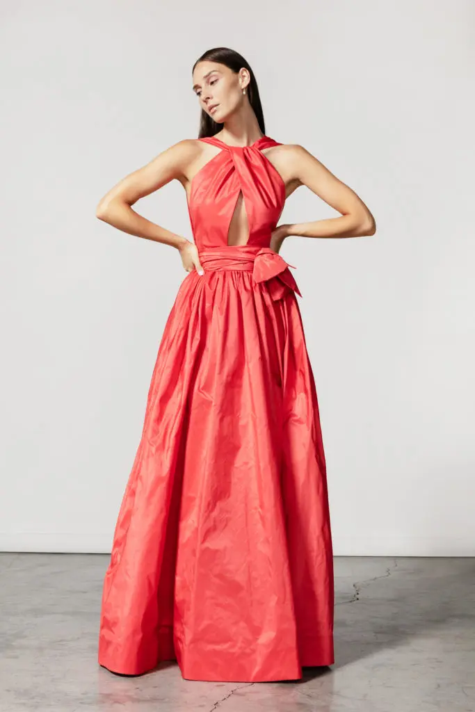 Catherine Regehr coral halter gown. (Photo courtesy of Catherine Regehr)