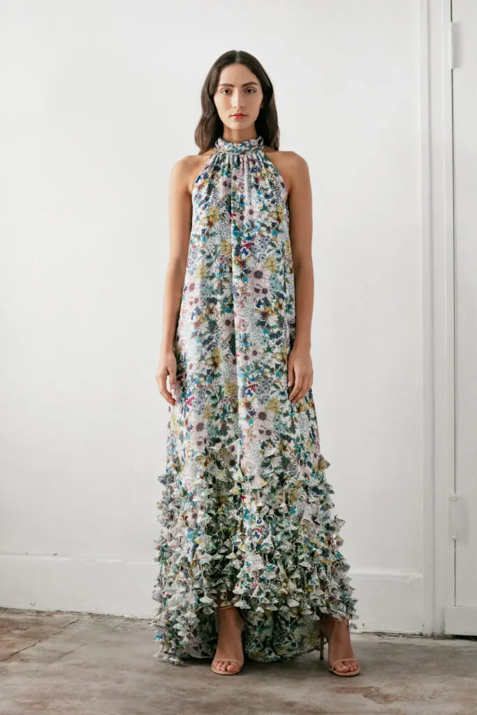 Catherine Regehr halter gown with floral detail. (Photo courtesy of Catherine Regehr)