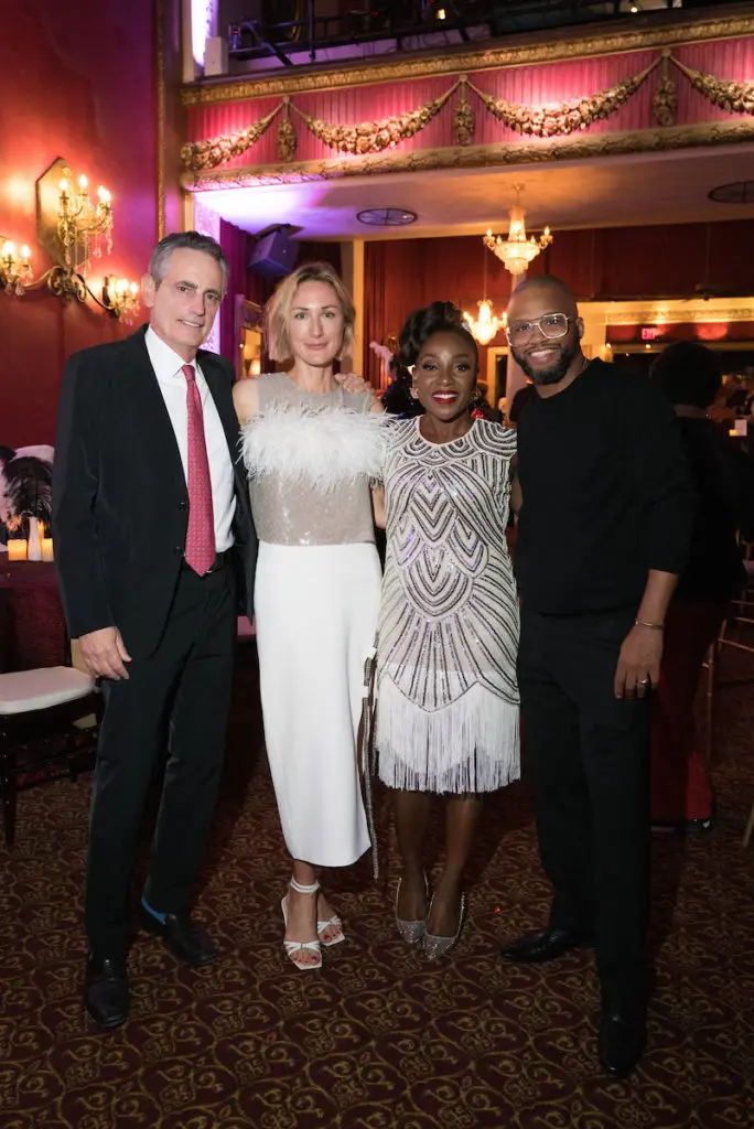 Craig & Tatiana Massey, Veronique & Mark Frances at the Houston Arts Alliance Moulin Rouge themed gala at the Majestic Metro theater. (Photo by Daniel Ortiz)