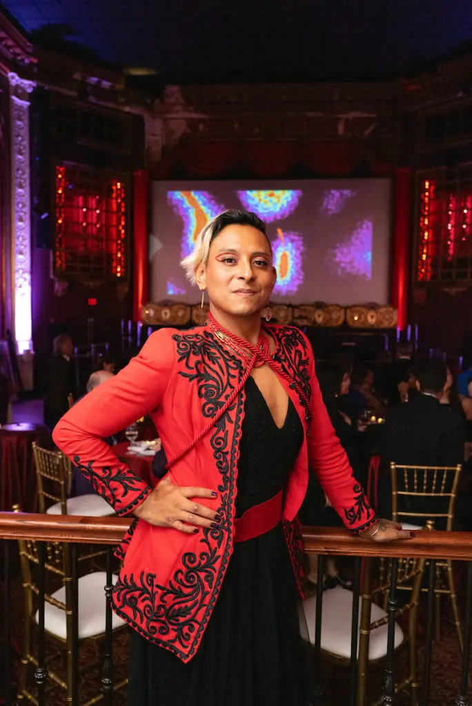 Alex Ramos at the Houston Arts Alliance Moulin Rouge themed gala at the Majestic Metro theater. (Photo by Daniel Ortiz)