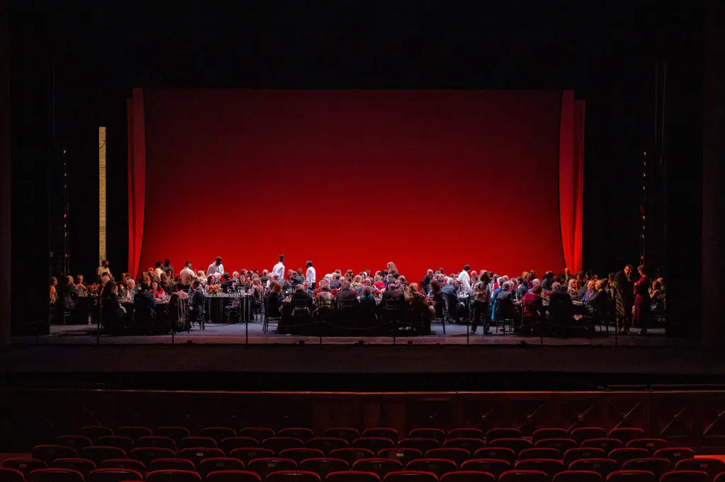 The on-stage dinner following the Margaret Alkek Williams 'Jubilee of Dance' at Wortham Theater. (Photo by Wilson Parish)