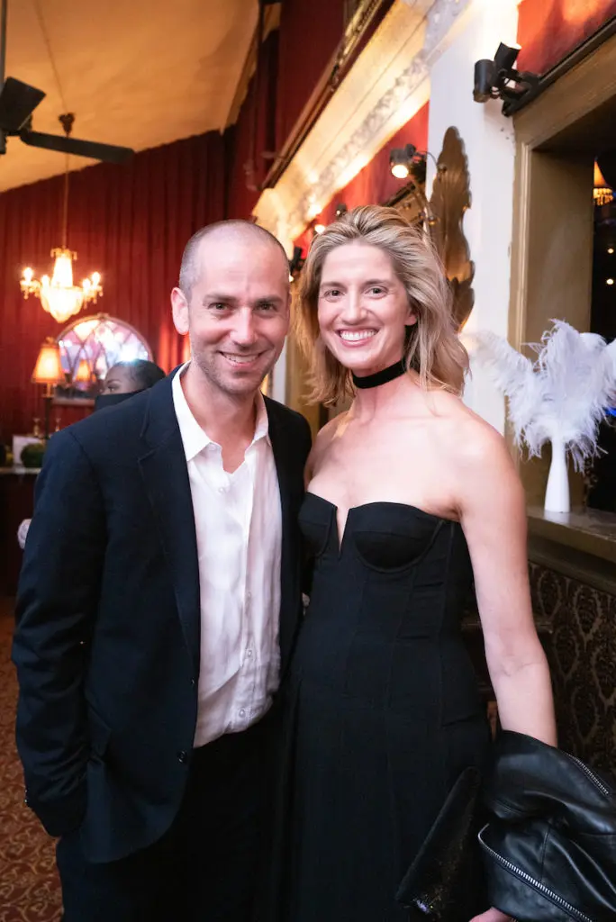 Josh Pazda & Chris Goins at the Houston Arts Alliance Moulin Rouge themed gala at the Majestic Metro theater. (Photo by Daniel Ortiz)