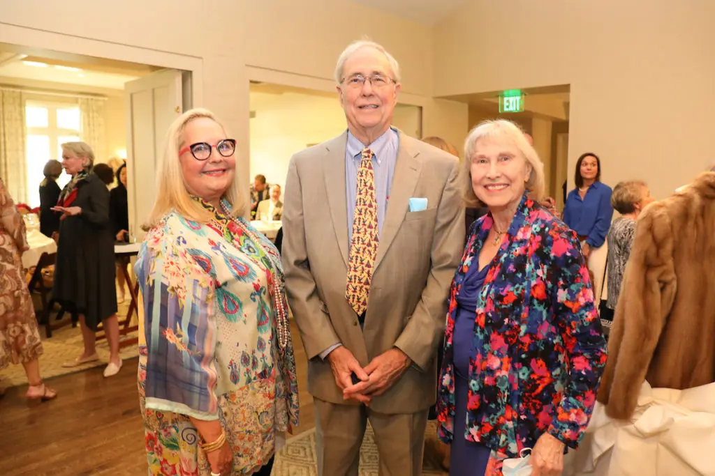 Jill Brooks, Barry Moore, Nancy Burch at the Heritage Society's Houston Heritage Luncheon (Photo by Priscilla Dickson)