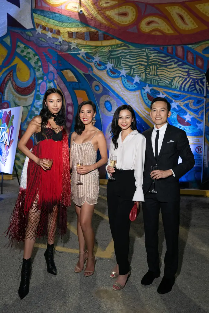 Anais Nguyen, Ashley Nguyen, Kate Tran, Andrew Huynh at the Houston Arts Alliance Moulin Rouge themed gala at Majestic Metro theater.
 (Photo by Daniel Ortiz)